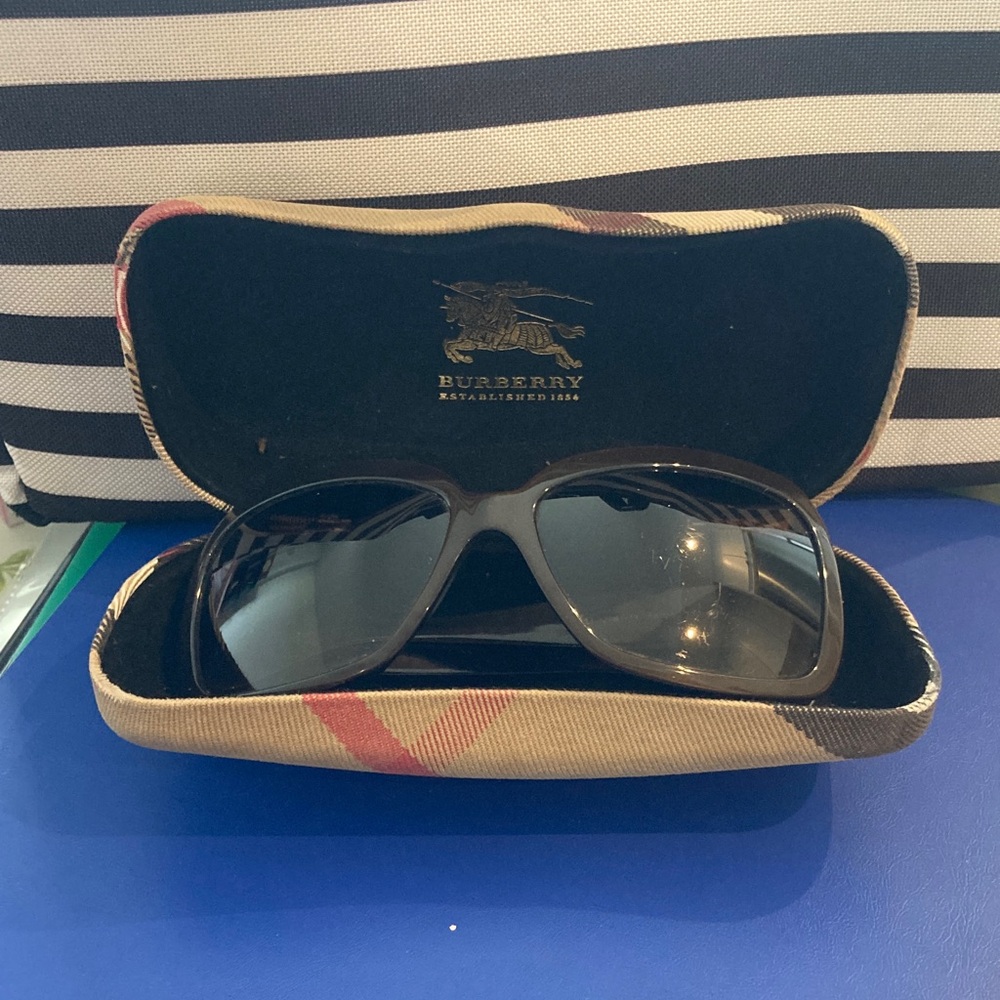 Burberry Black Sunglasses with Signature Plaid Case